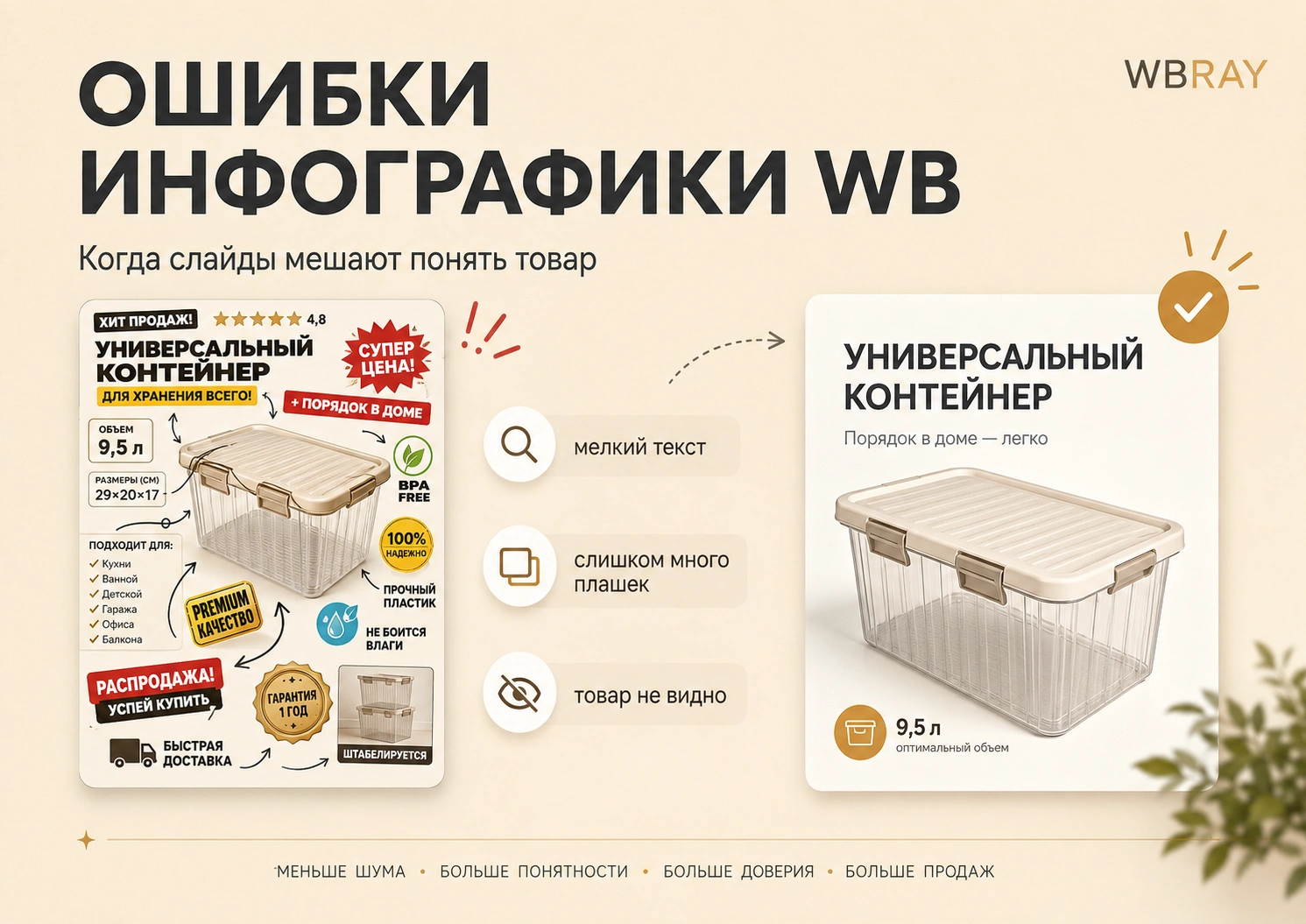 Ошибки инфографики в карточке WB, которые портят восприятие товара